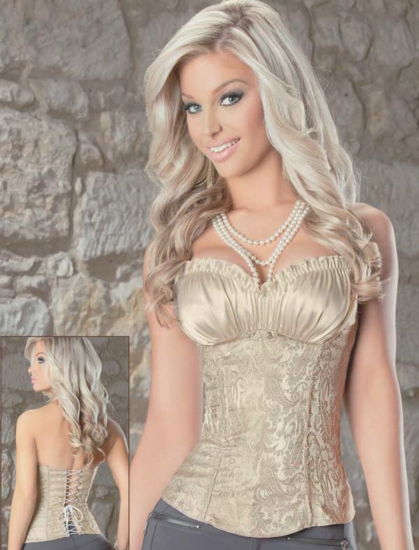 Nude Corset with Paisley Design